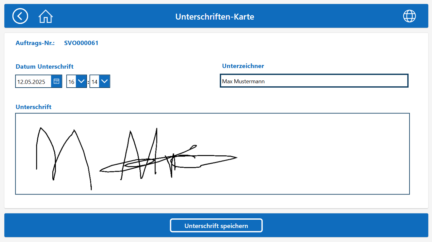 Abbildung 4 - Unterschriften-Karte